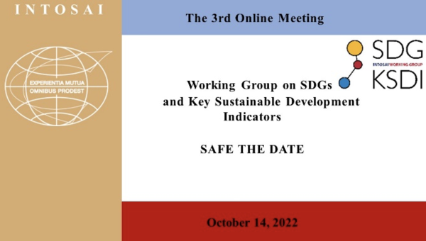 Safe the Date for the WG SDG KSDI Online Meeting on October 14, 2022
