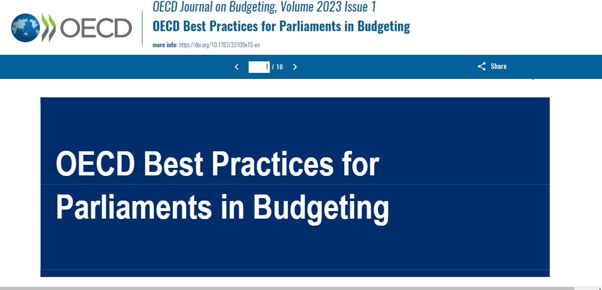 Передовой парламентский опыт стран – членов ОЭСР в области бюджетирования